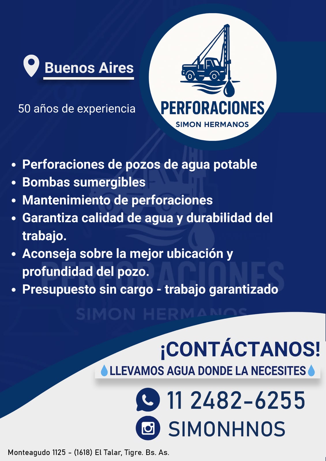 Perforaciones Simón Hermanos - Flyer informativo